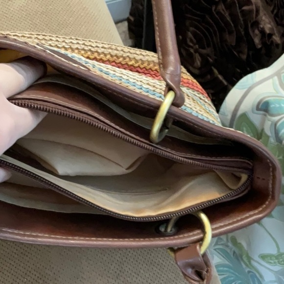 VINTAGE STRAW BAG EARTH-TONES - Picture 5 of 5